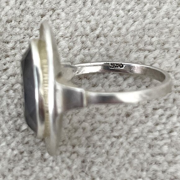 Sterling 925 Silver Handmade Ring with Rose Quartz, Size 7, Marked, Pre-owned - Picture 6 of 7